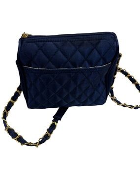 Quilted Navy Crossbody Shoulder Bag - Unbranded